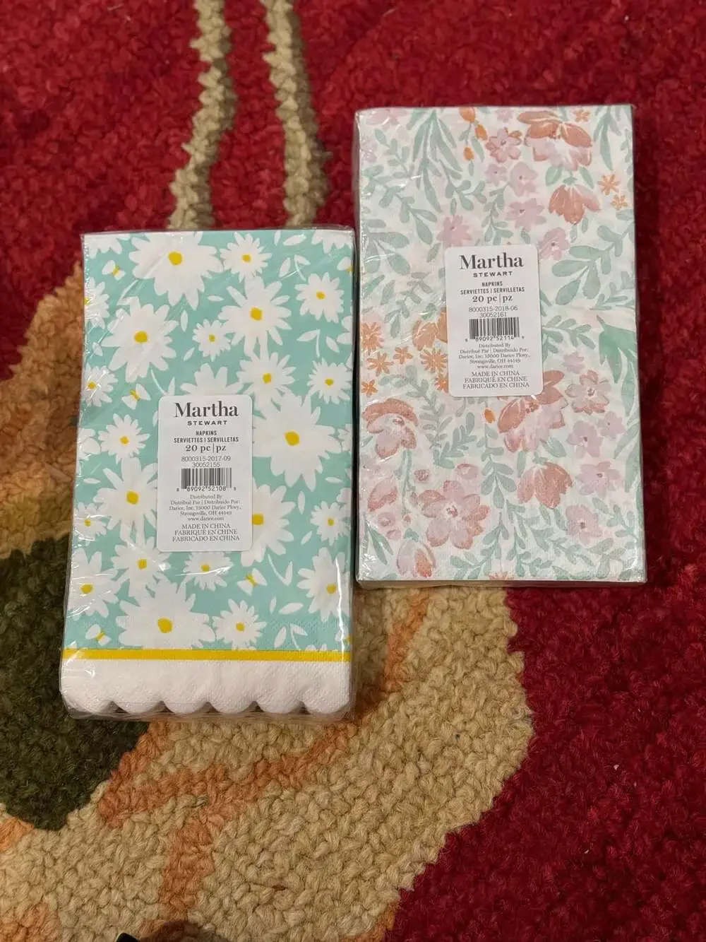 Martha Stewart Floral Paper Napkins Assorted Patterns Set of 2